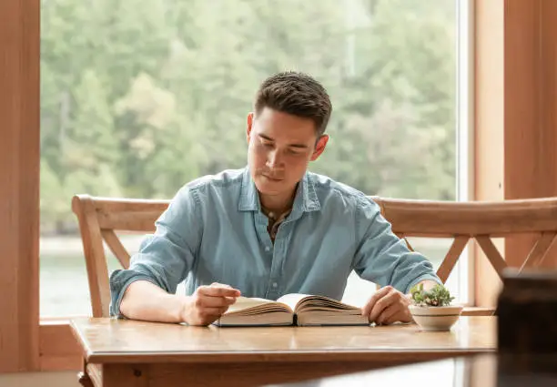 A man reading a book